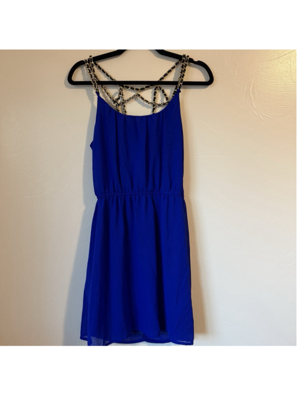 Y2K Charlotte Russe Spaghetti Strap Mini Dress Royal Blue Medium